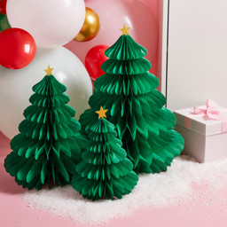 Picture of Green Honeycomb Christmas Trees