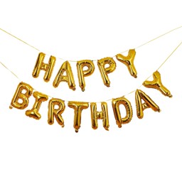 Picture of Happy Birthday Gold Foil Balloon Garland