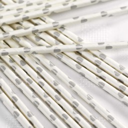 Picture of Silver Heart Paper Straws