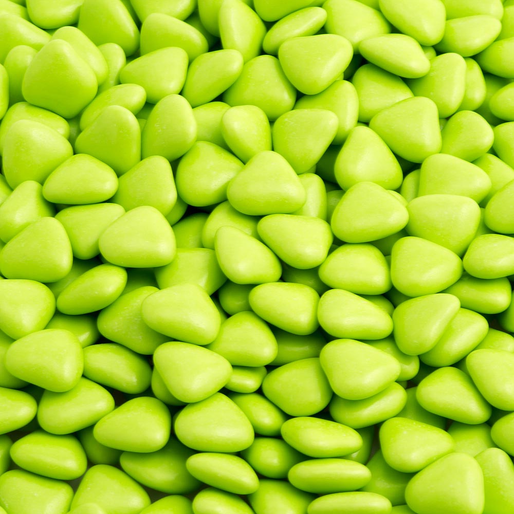 Picture of Mini Dragee Hearts Lime Green