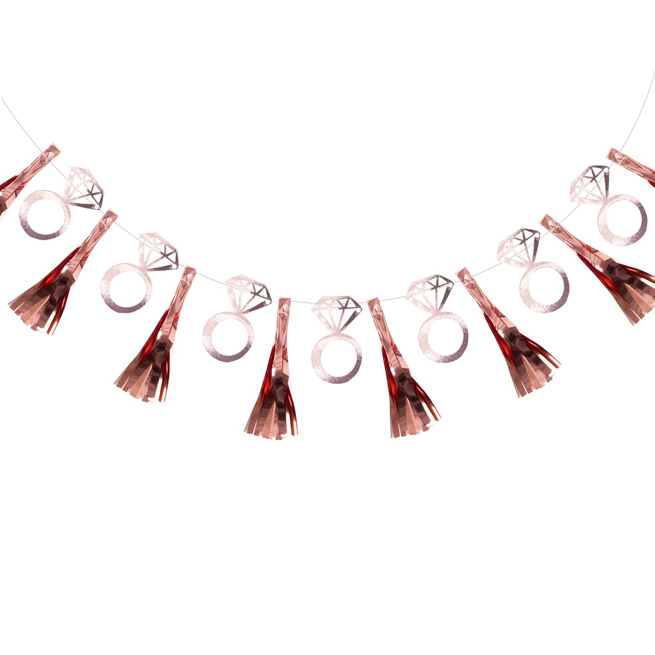 Picture of Team Bride Rose Gold Tassels & Rings Garland