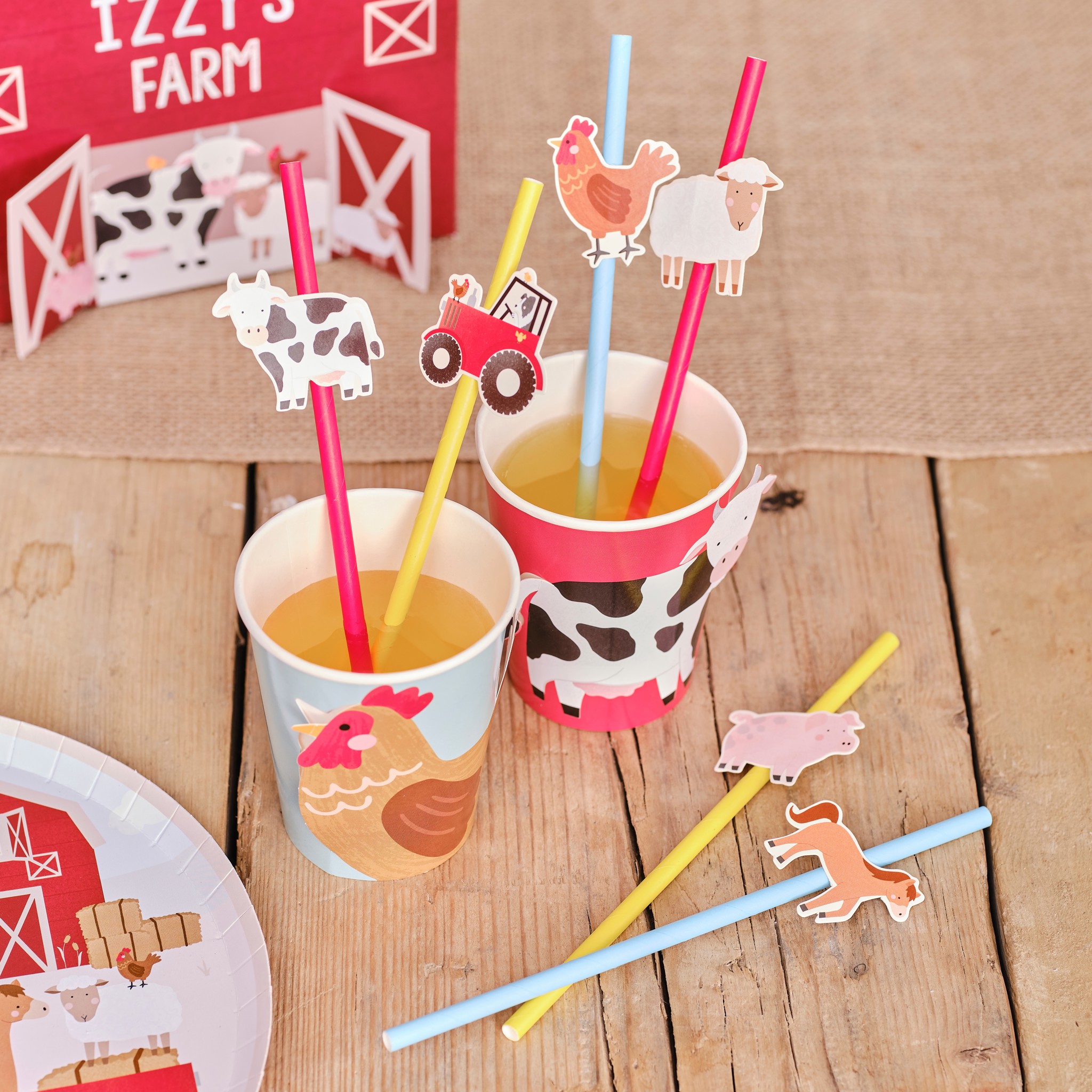 Picture of Farmyard Animal Paper Straws