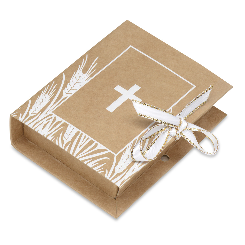 Picture of Natural & White Embossed Bible Box