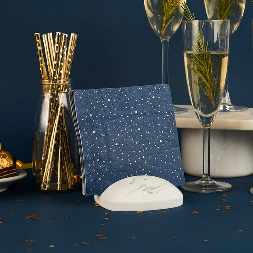 Picture of Blue & Gold Star Cocktail Napkins