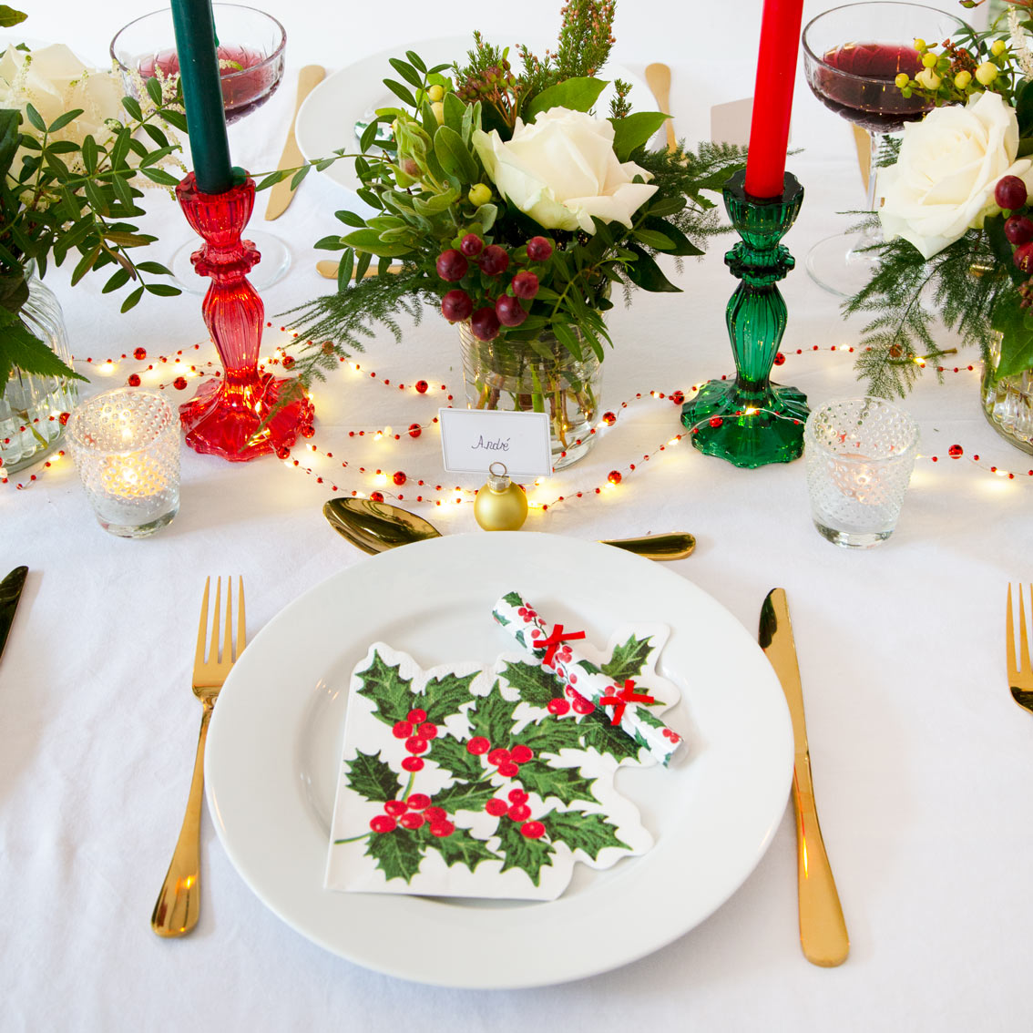 Picture of Holly Shaped Paper Napkins