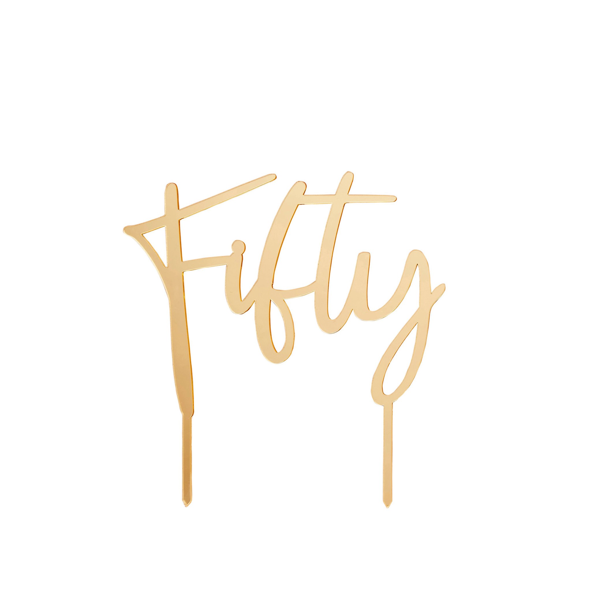 Picture of Fifty Gold Acrylic Cake Topper